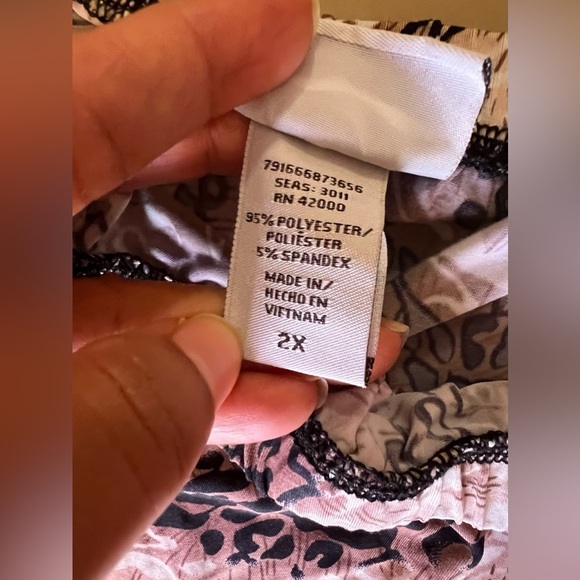 Jaclyn Smith Skirt Womens 2X Plus Brown Black Flare Lined Animal Print Side - Picture 8 of 15